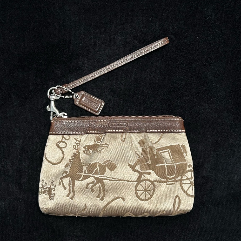 Coach Brown and Tan Wristlet
